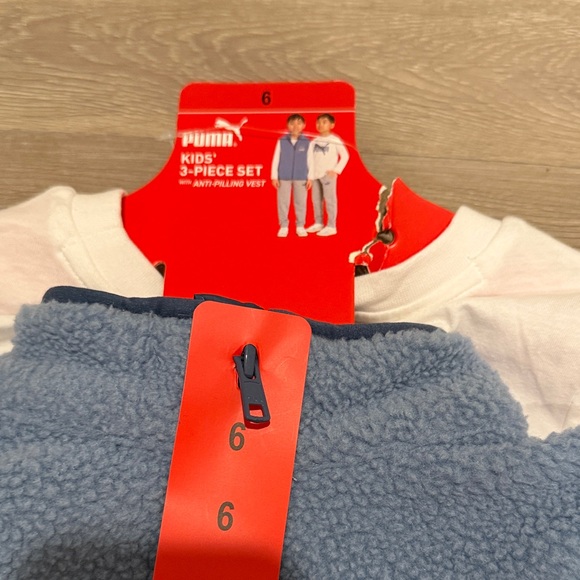 Puma 3 Piece Navy Blue Fleece Vest - Picture 3 of 7